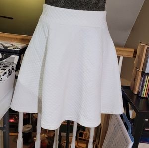 White embossed Skater skirt